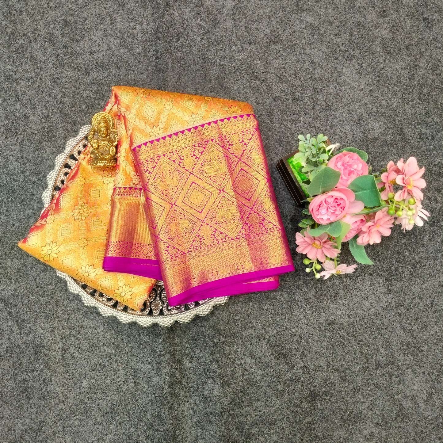 Pure Resham Bridal Kanchi Pattu Handloom Saree - Ambica Wedding Mall