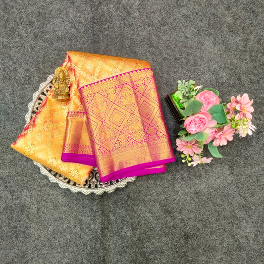 Pure Resham Bridal Kanchi Pattu Handloom Saree - Ambica Wedding Mall