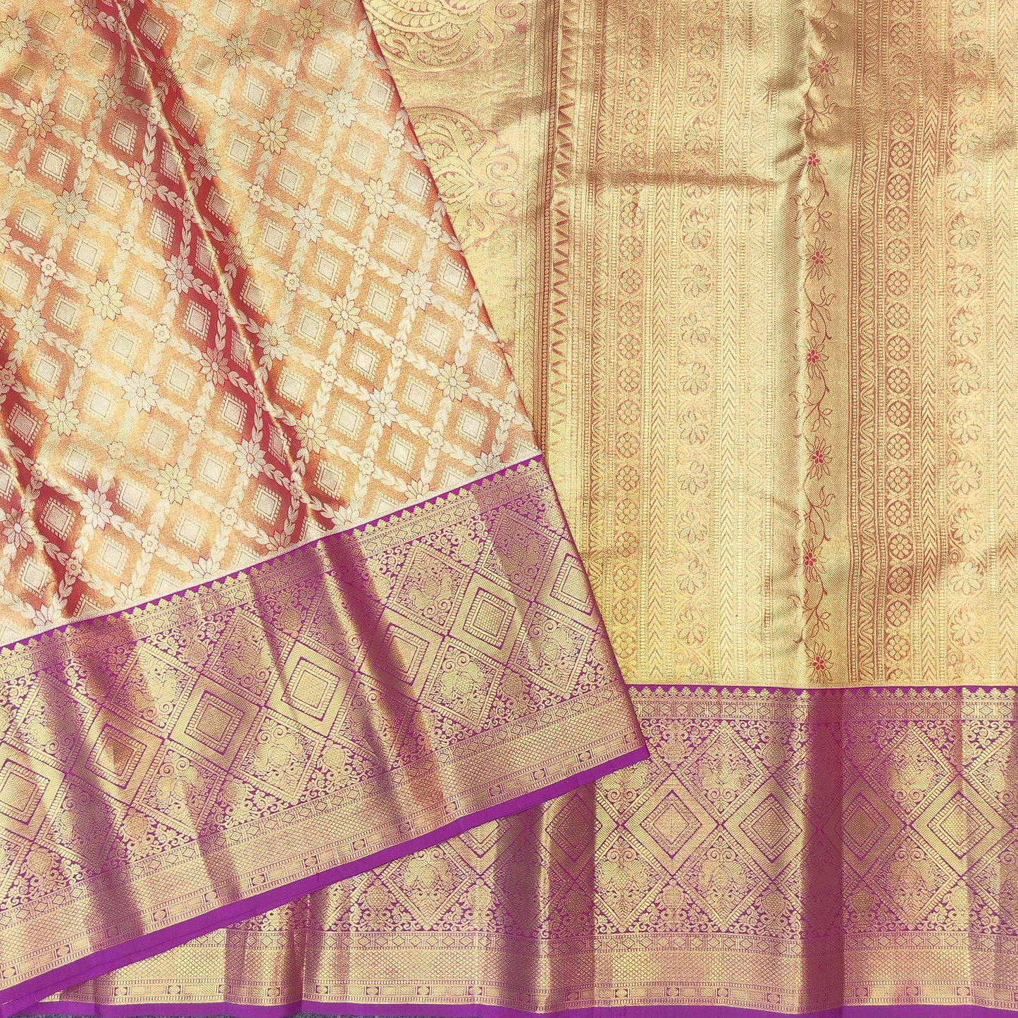 Pure Resham Bridal Kanchi Pattu Handloom Saree - Ambica Wedding Mall