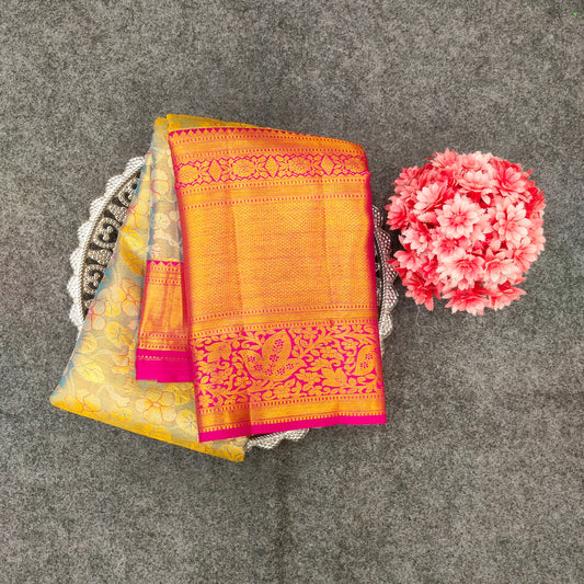 Kanchi Pattu Bridal Pure Zari Saree - Ambica Wedding Mall