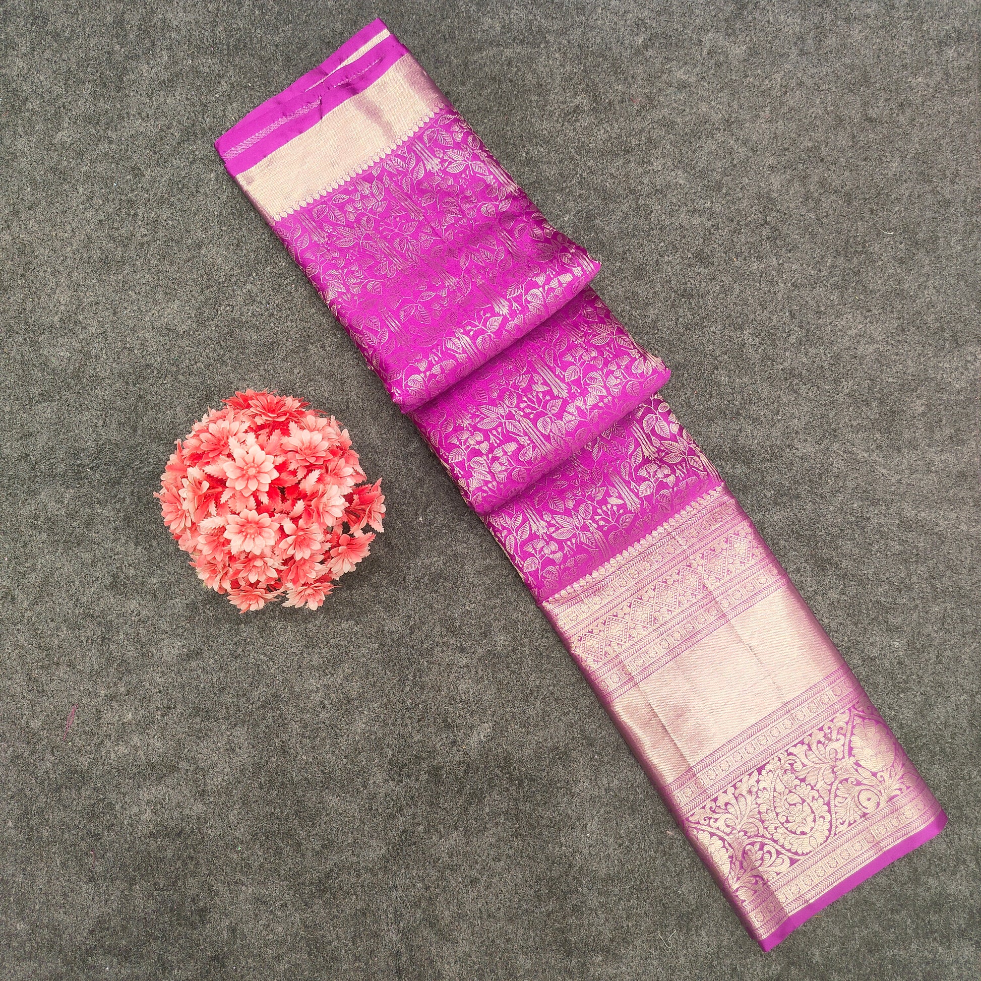 Pure Kanchi Pattu Resham Silver Zari Saree - Ambica Wedding Mall