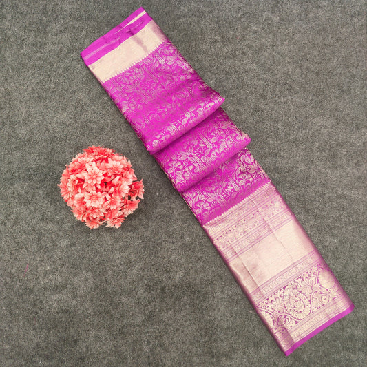 Pure Kanchi Pattu Resham Silver Zari Saree - Ambica Wedding Mall