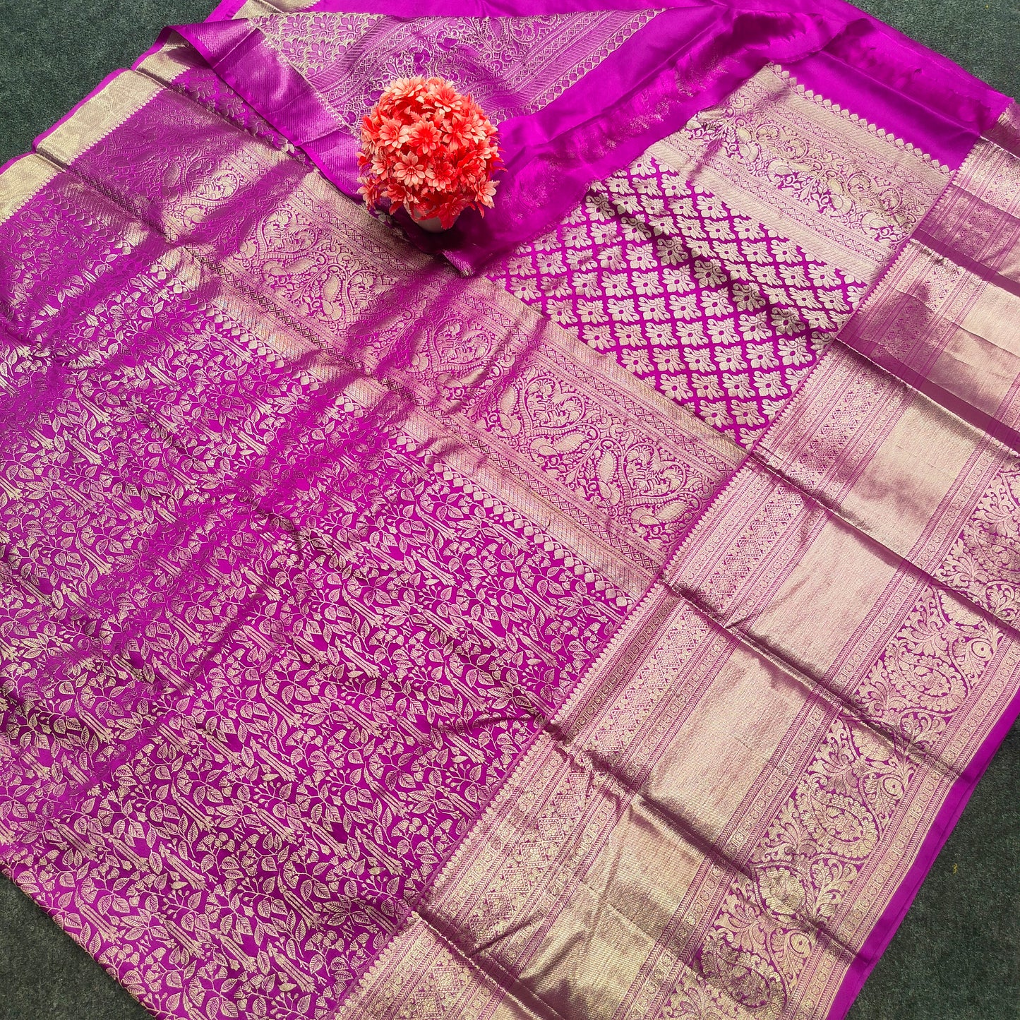 Pure Kanchi Pattu Resham Silver Zari Saree - Ambica Wedding Mall
