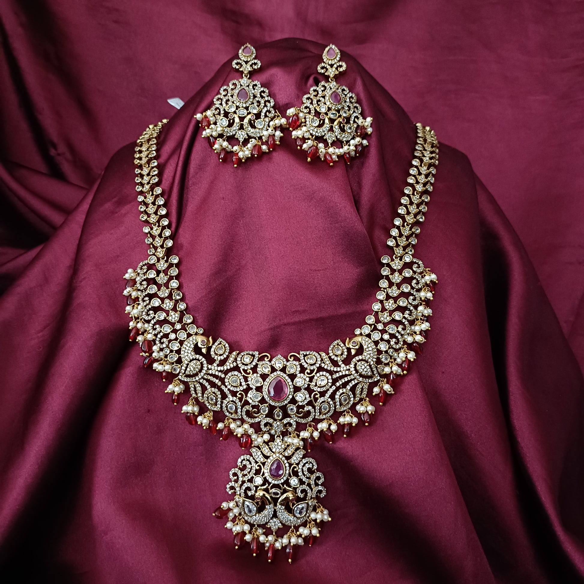 Beautiful Victorian Long Necklace - Ambica Wedding Mall