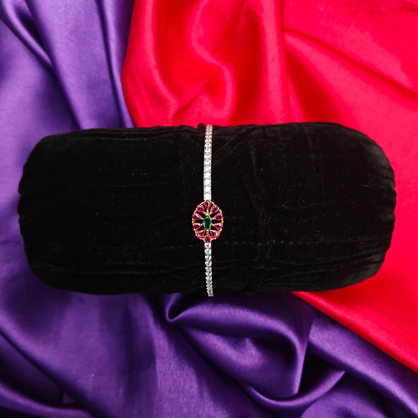 Beautiful Gold Bracelet In Multi Colour Stone
