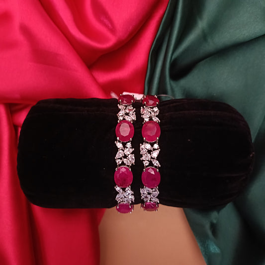 Beautiful Victorian Bangles In Ruby Stone