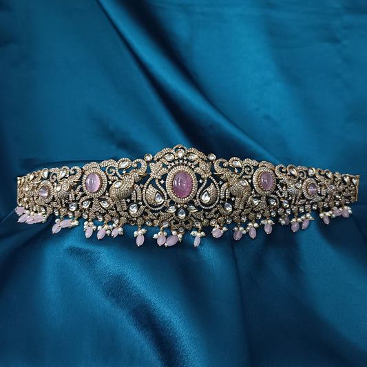 Beautiful Mehandi Polished Vaddanam With peacock design - Ambica Wedding Mall