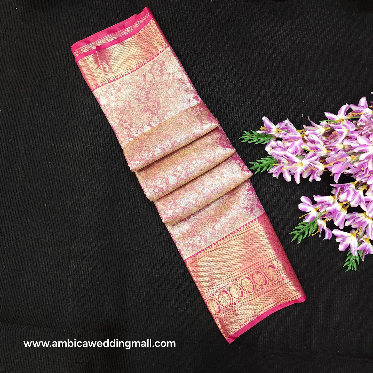 ✨️Semi Kanchi Pattu One Gram Gold Saree💫