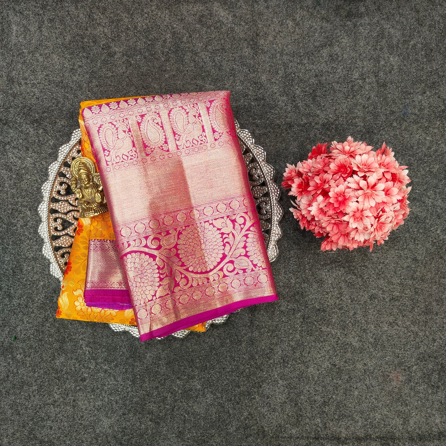 Pure Resham Bridal Kanchi Pattu Handloom Saree - Ambica Wedding Mall