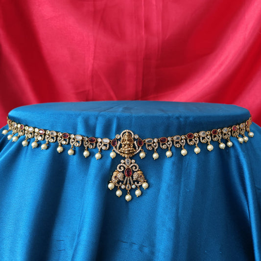 Beautiful Victorian Chain Type Vaddanam With Laxmi Idol