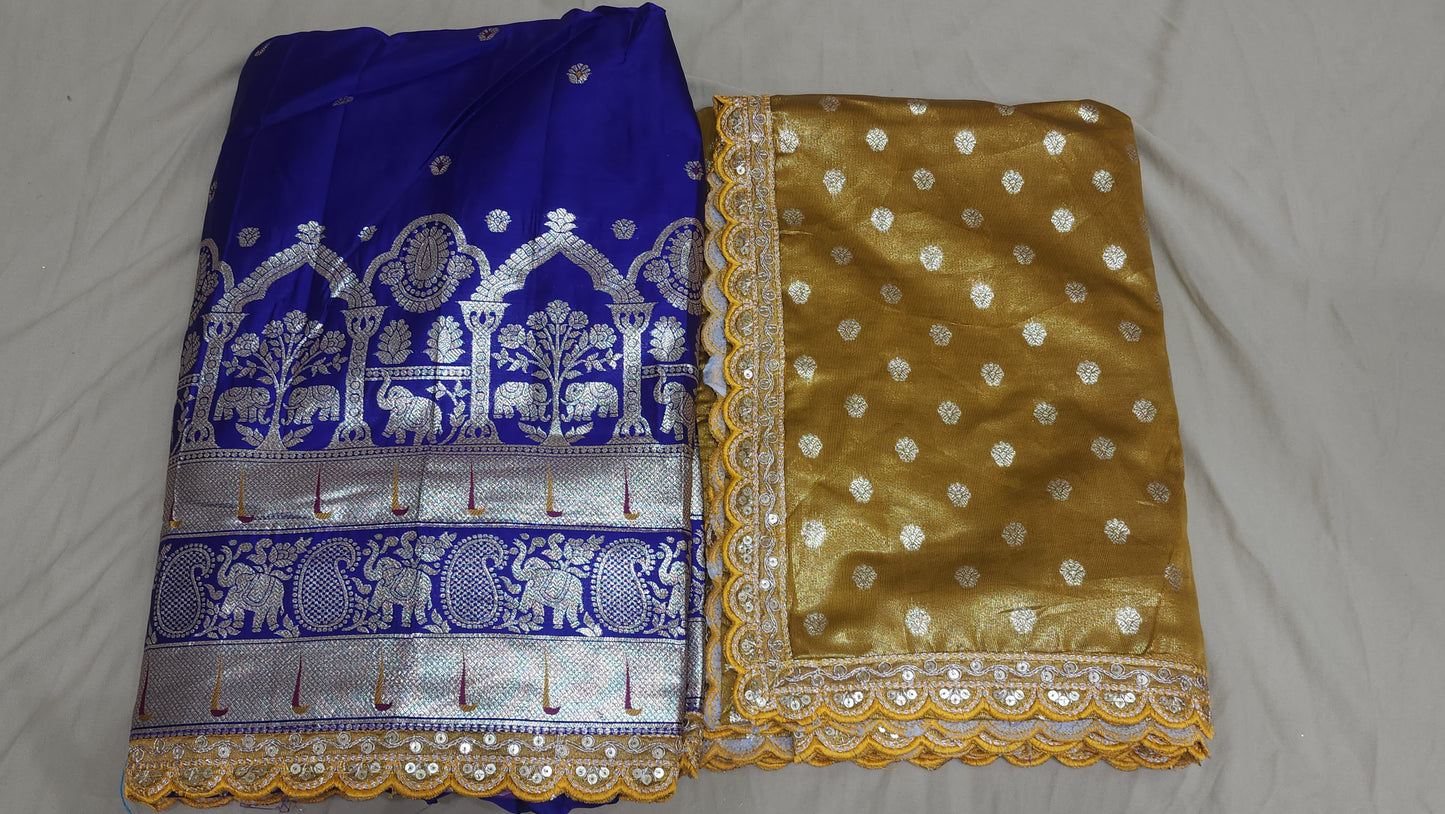 Banaras Pattu Half Saree With Spl Border