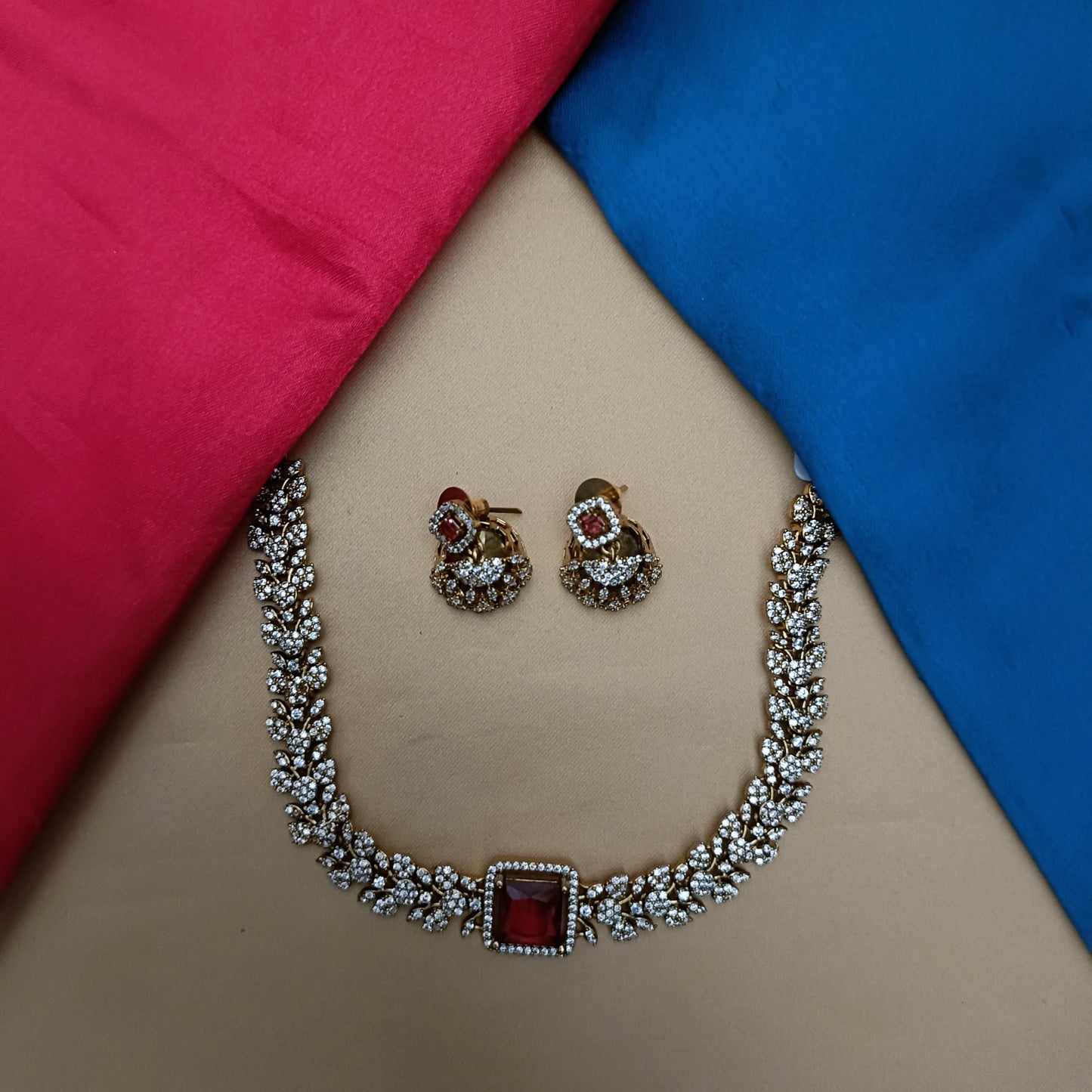 Beautiful Mini Haaram In Red Stone