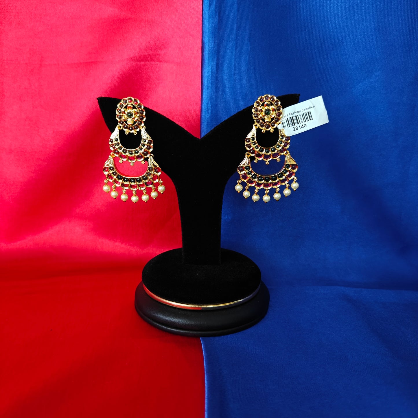 Beautiful Chandbali Earring In Multi Colour Stone