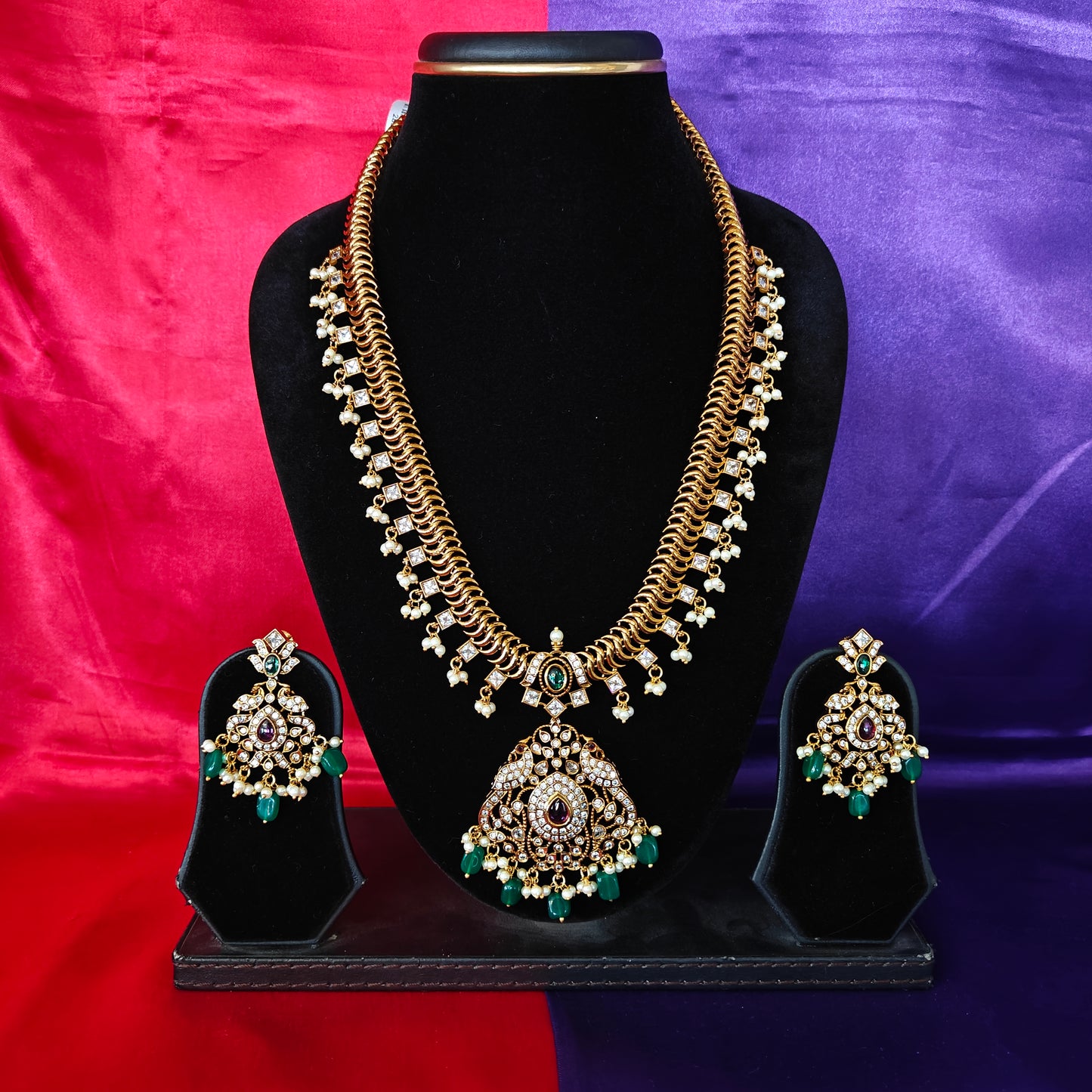 Beautiful Jadau Kundan Jalebi Long Necklace