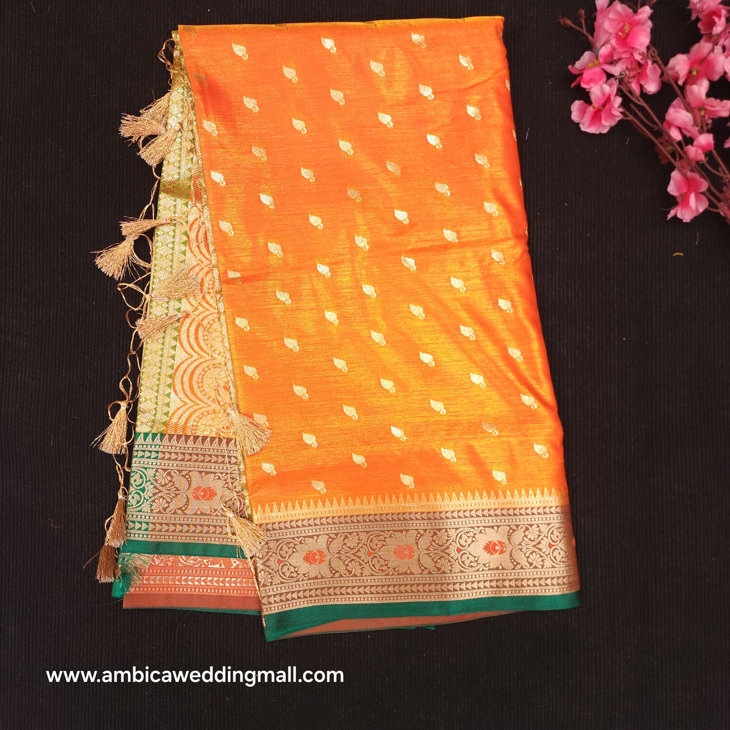 Semi Katan Banarasi Butta Saree - K1250