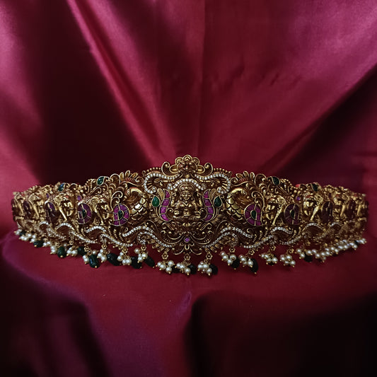 Elegant Kempu Stone Vaddanam With Monalisa Beads - Ambica Wedding Mall