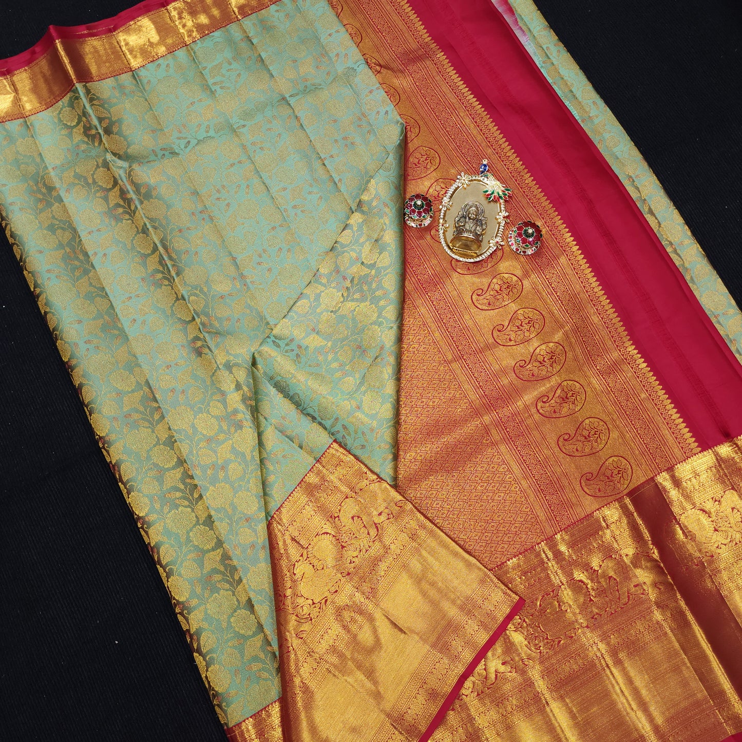 Pure Resham Bridal Kanchi Pattu Handloom Saree