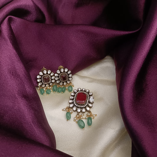 Elegant Ruby Pendant Set - Ambica Wedding Mall