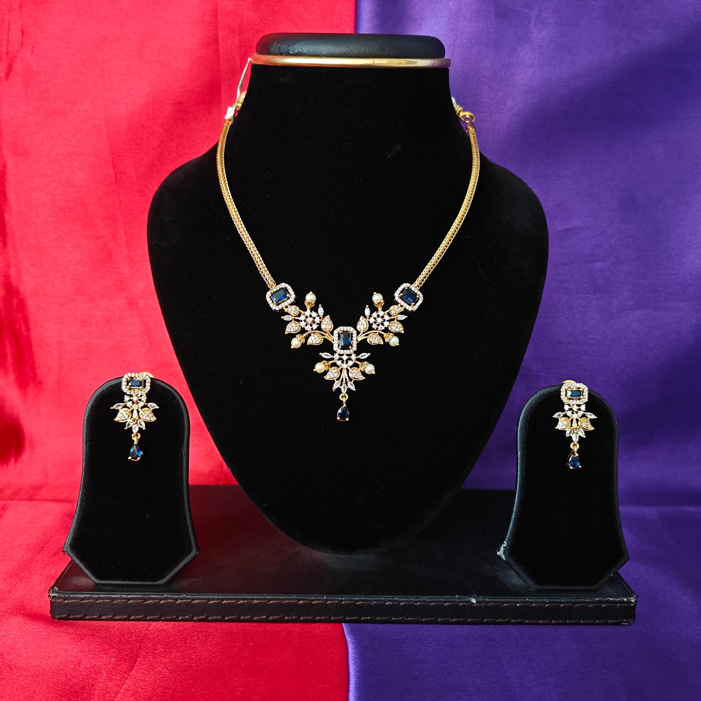 Beautiful Simple Non Necklace In Purple Stone