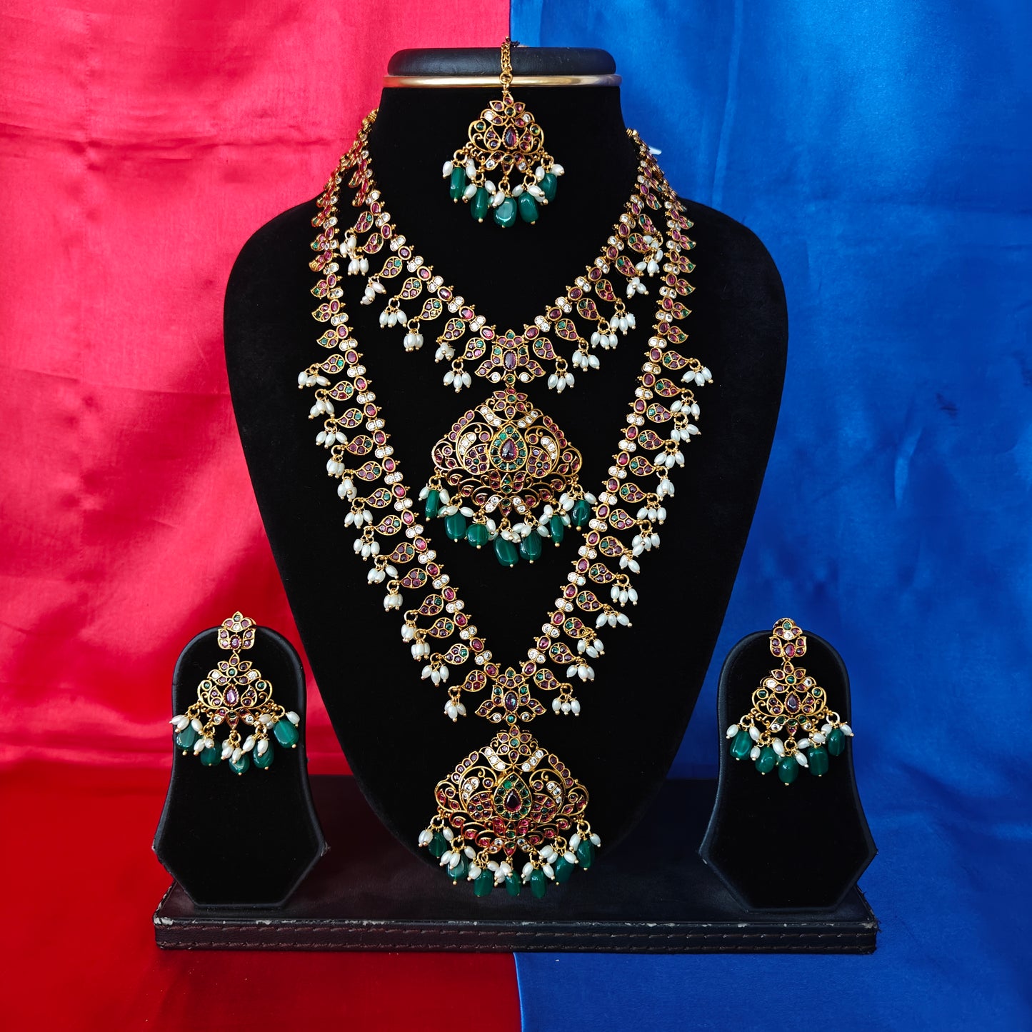 Beautiful Jadau Kundan Combo Set