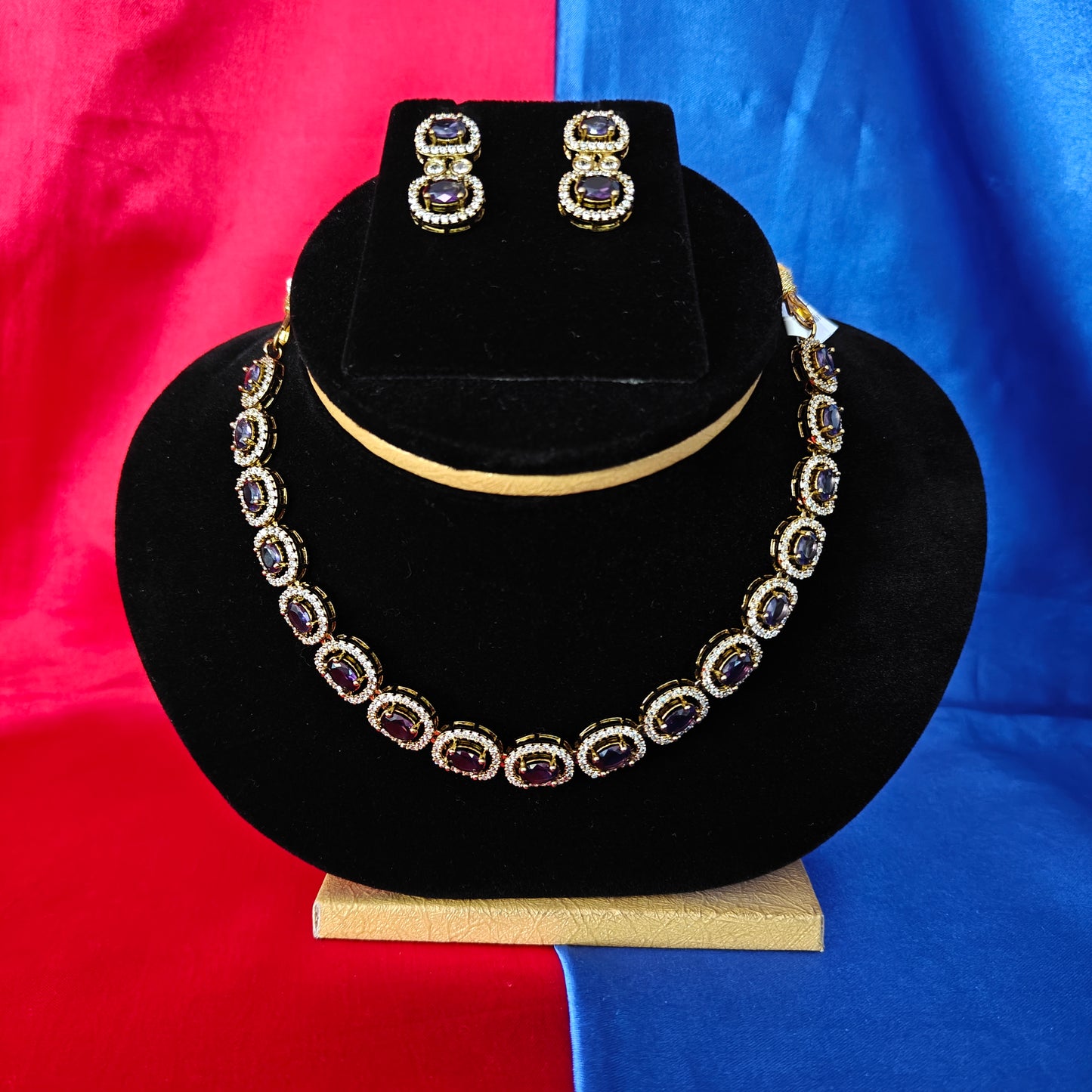 Beautiful Mini Haaram In Purple Stone