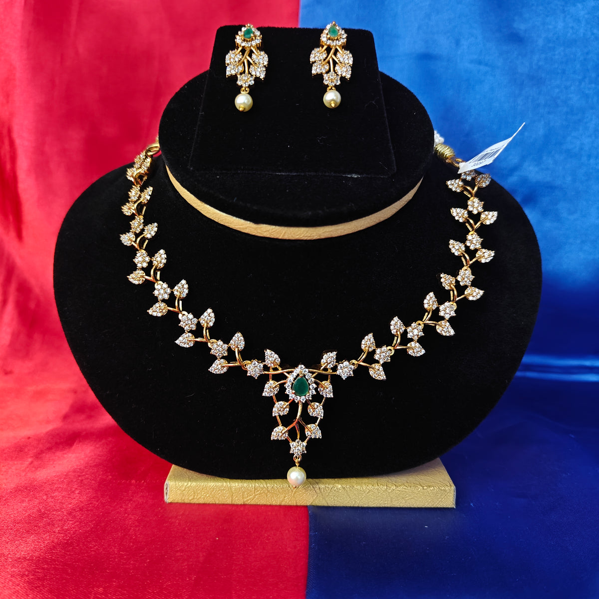 Beautiful Mini Haaram In Green Stone