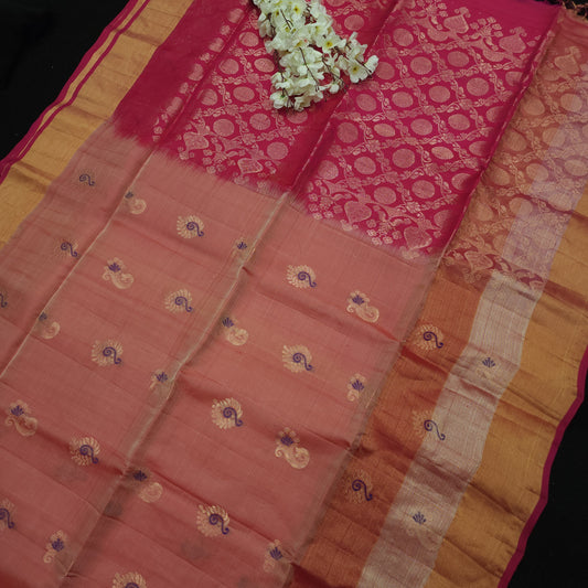 Handloom Kanchi Pattu Butta Light Weight Saree