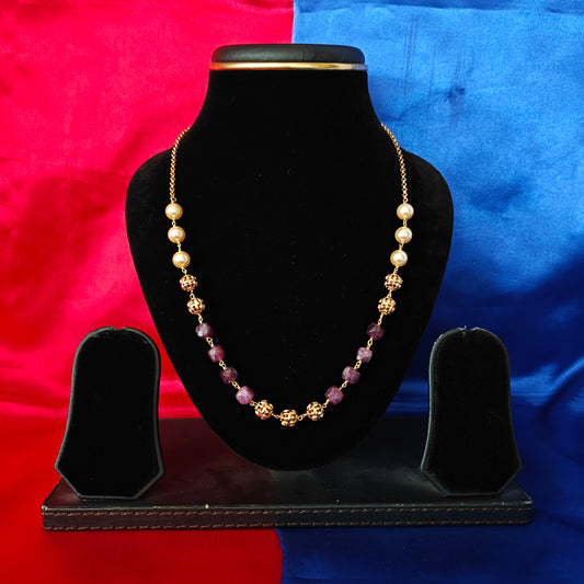 Beautiful Beads Mala In Purple Colour