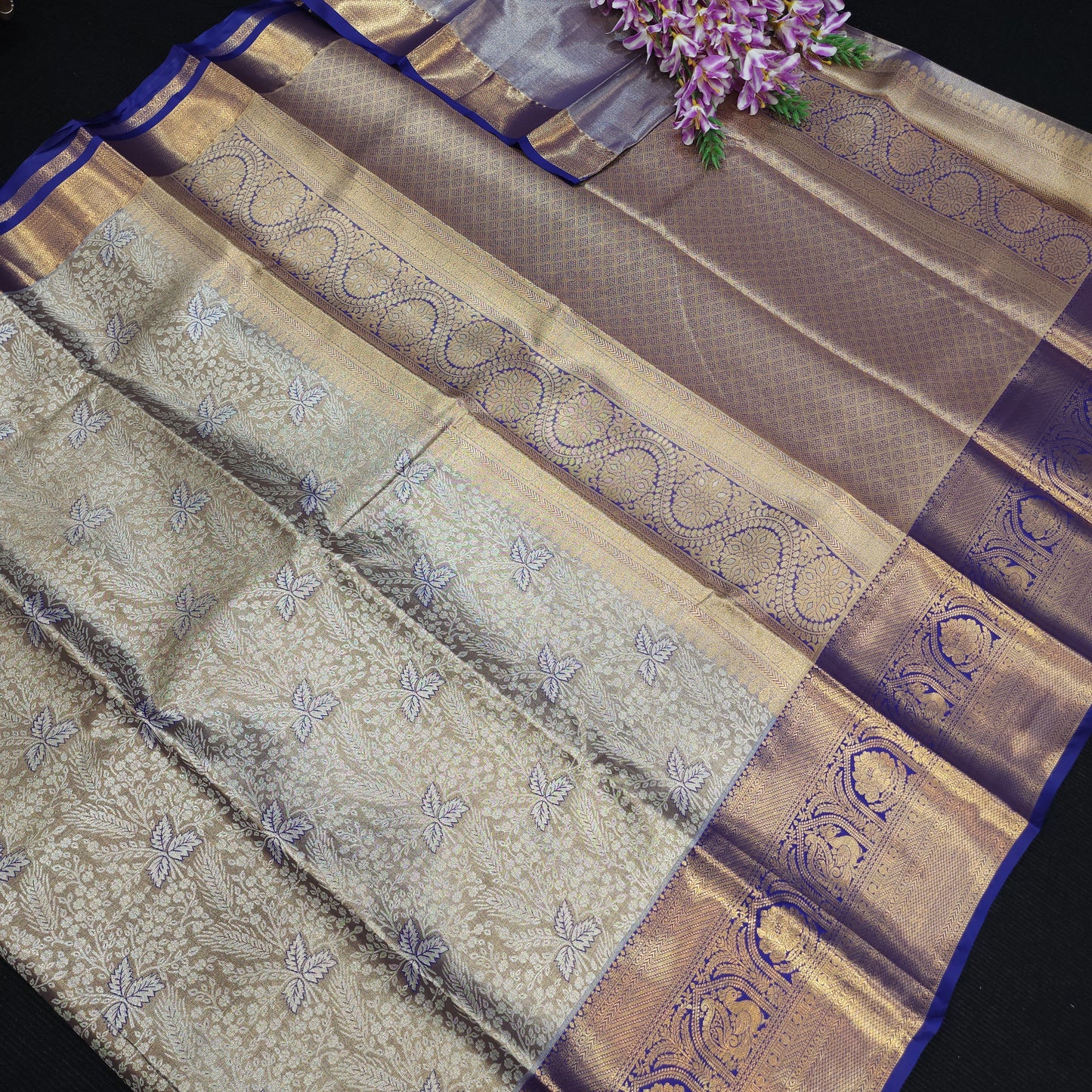 Semi Kanchi Pattu Tissue Sarees