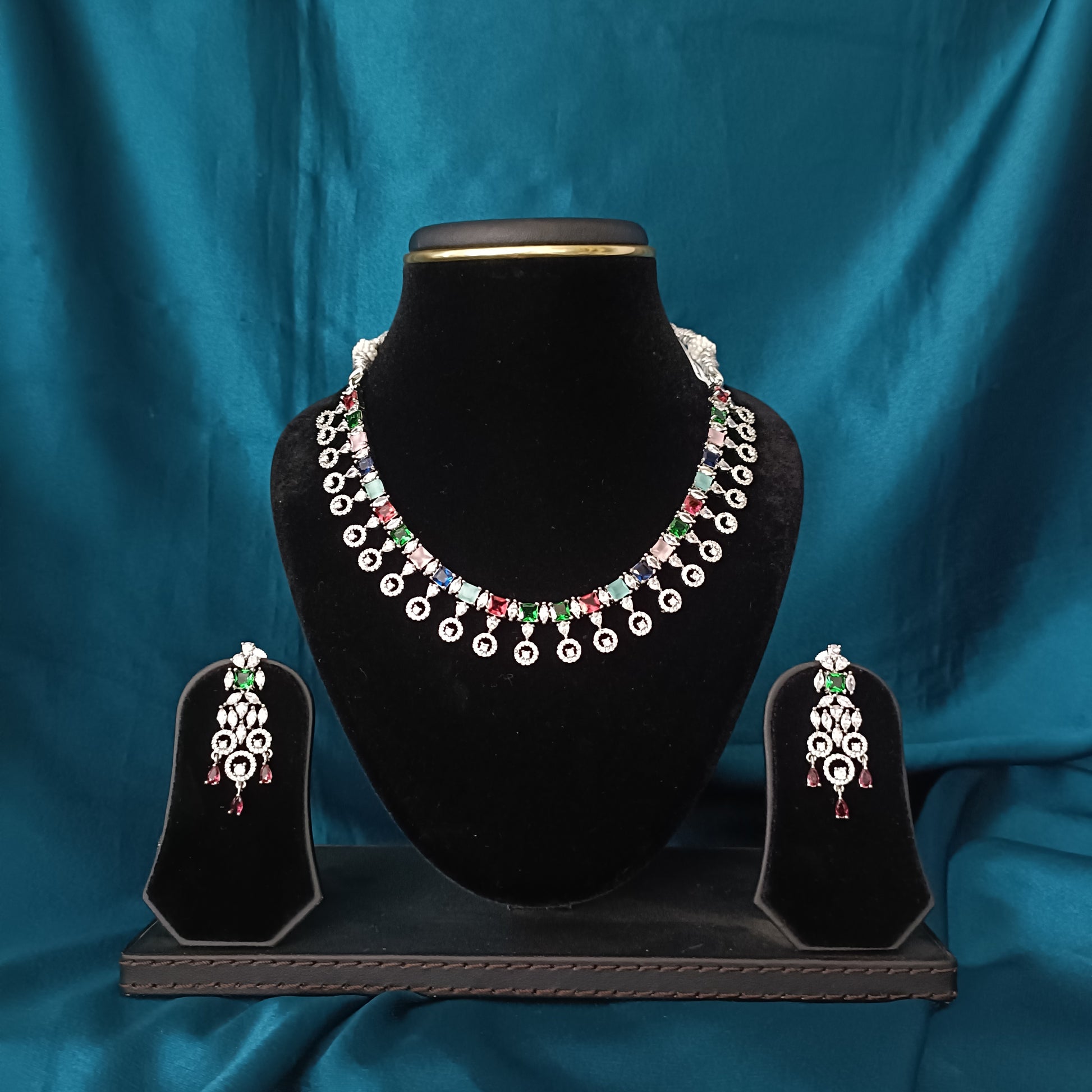 Elegant Multi colour Short Necklace - Ambica Wedding Mall