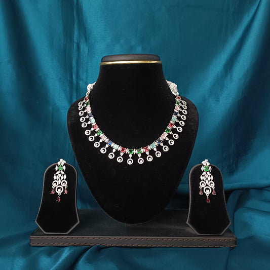 Elegant Multi colour Short Necklace - Ambica Wedding Mall