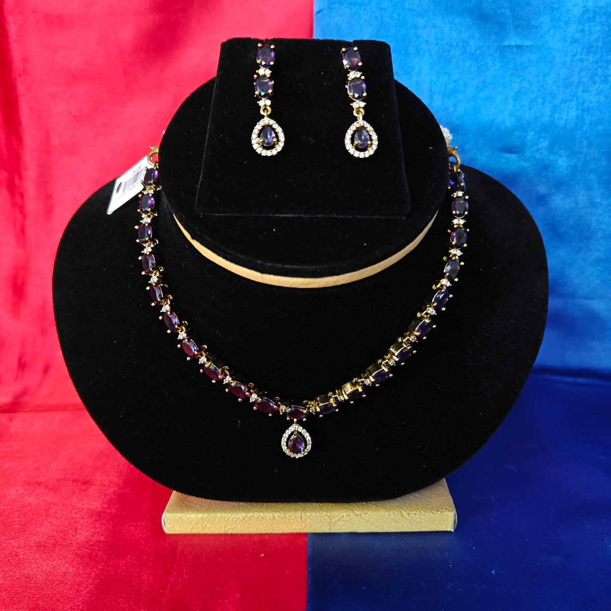 Beautiful Mini Haaram In Purple Stone