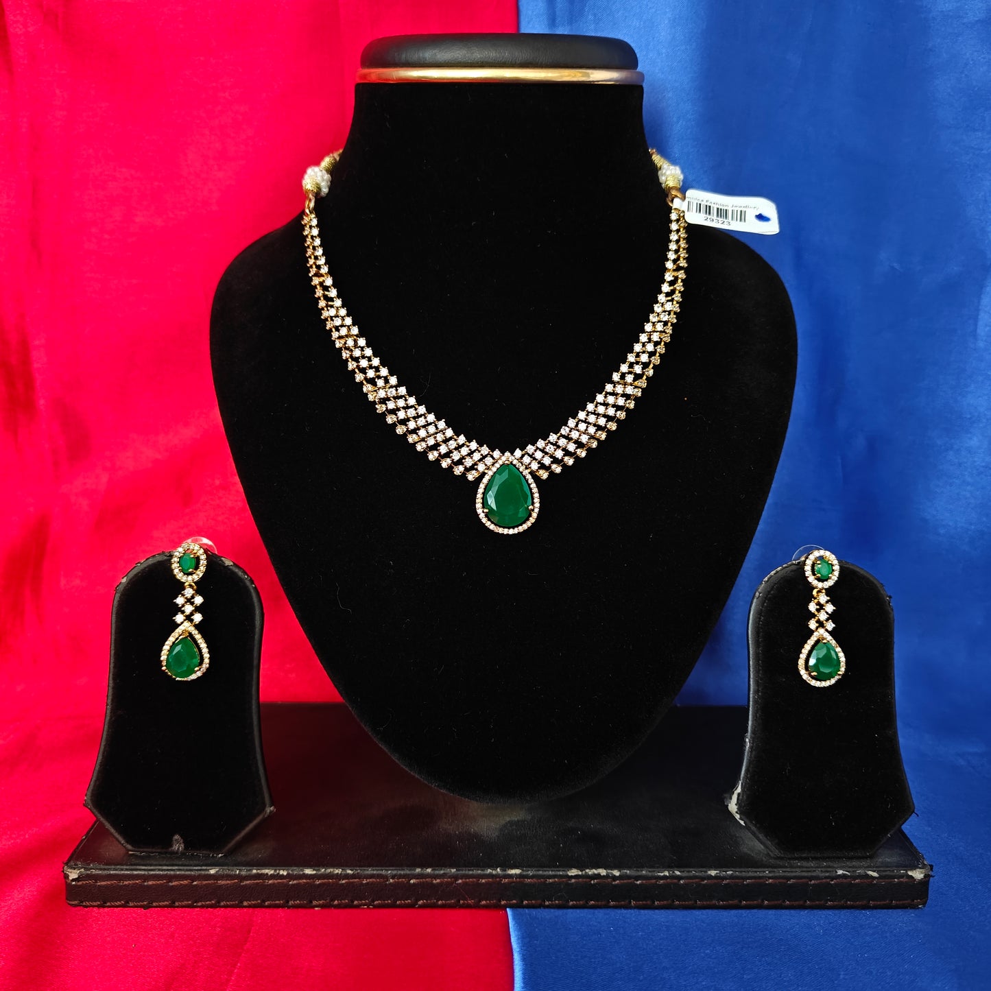 Beautiful Mini Haaram In Green Stone