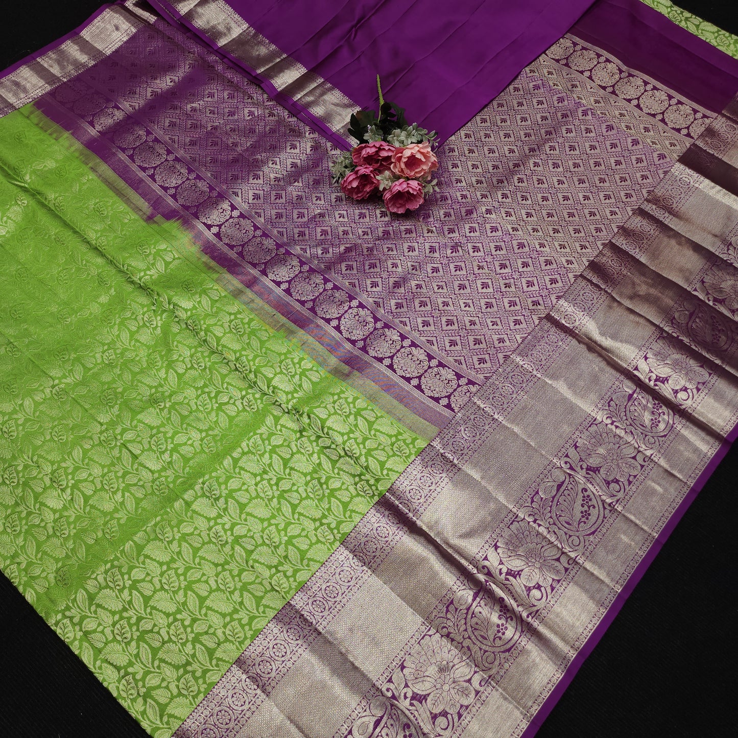 Handloom Pure Resham German Kanchi Pattu Saree