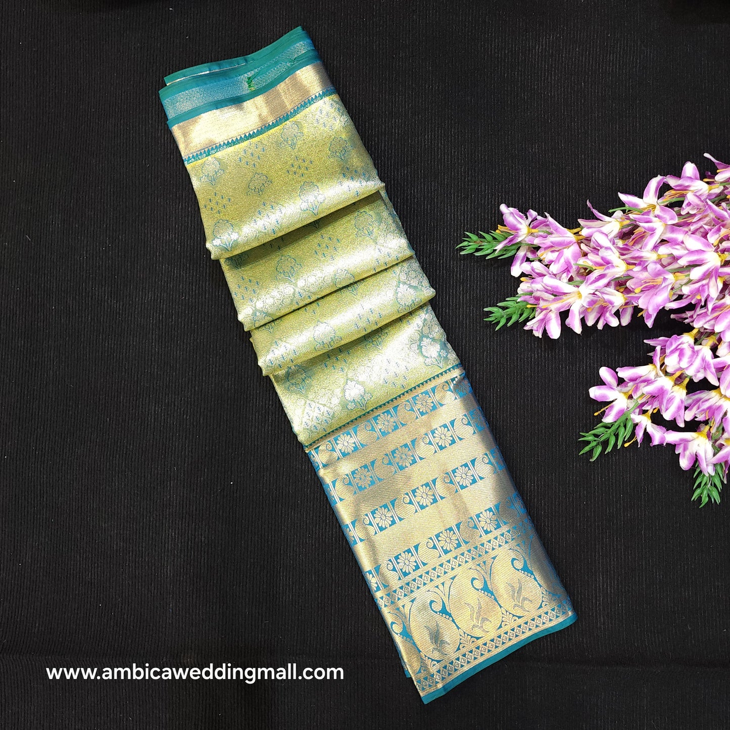 ✨️Semi Kanchi Pattu One Gram Gold Saree💫
