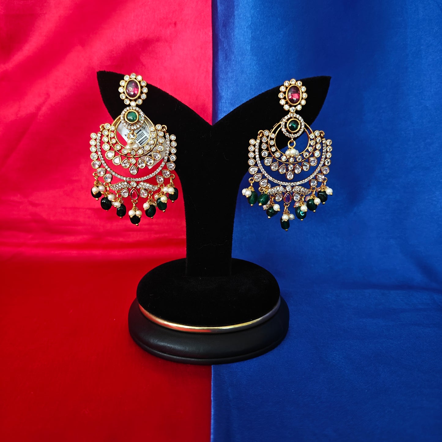 Beautiful Jadau Kundan Chandbali Earrings