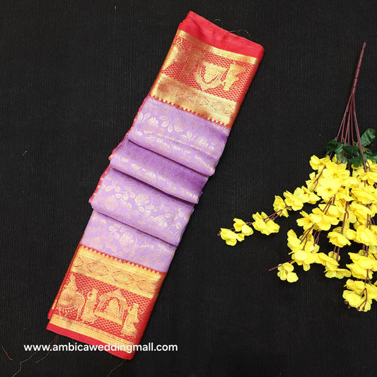 Special Lavender Semi Kanchi Pattu Saree