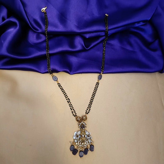 Beautiful Laxmi Idol Black Beads - Ambica Wedding Mall