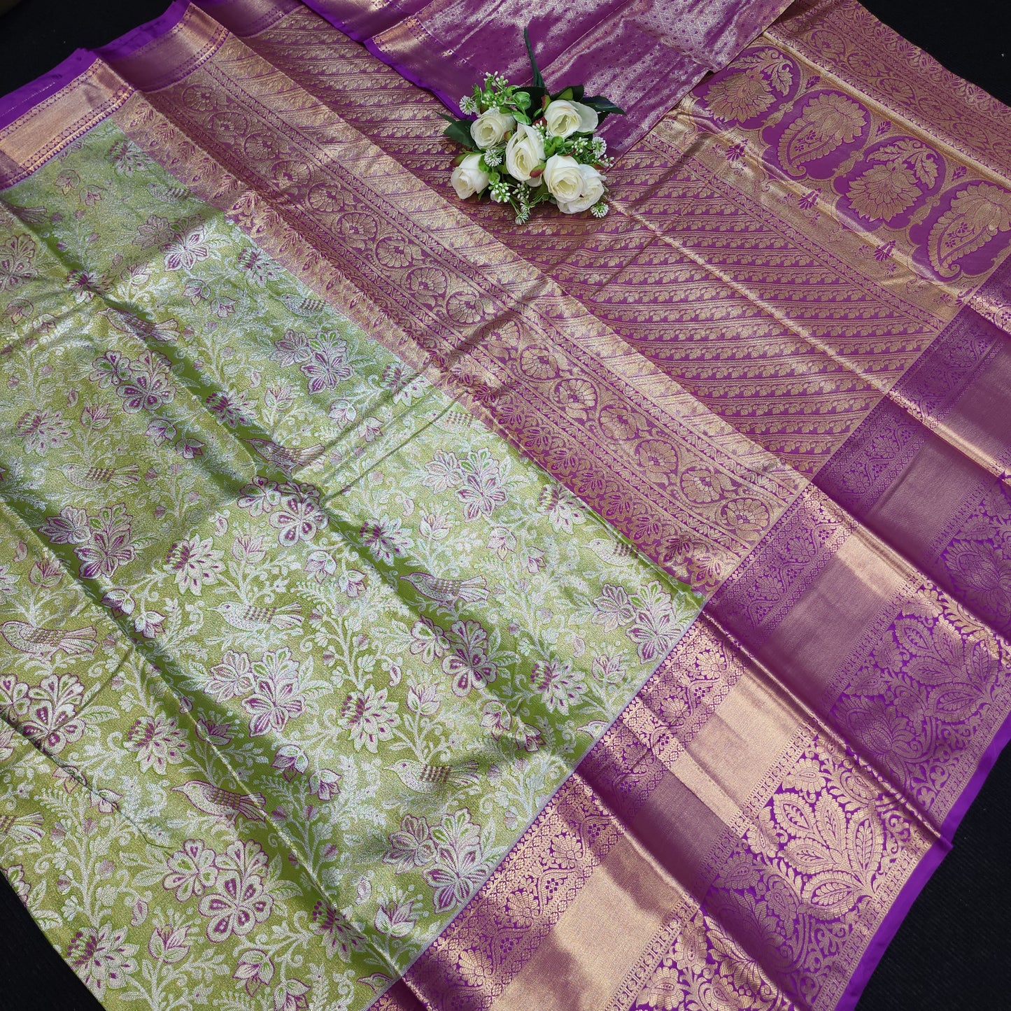 Semi Kanchi Pattu Tissue Saree