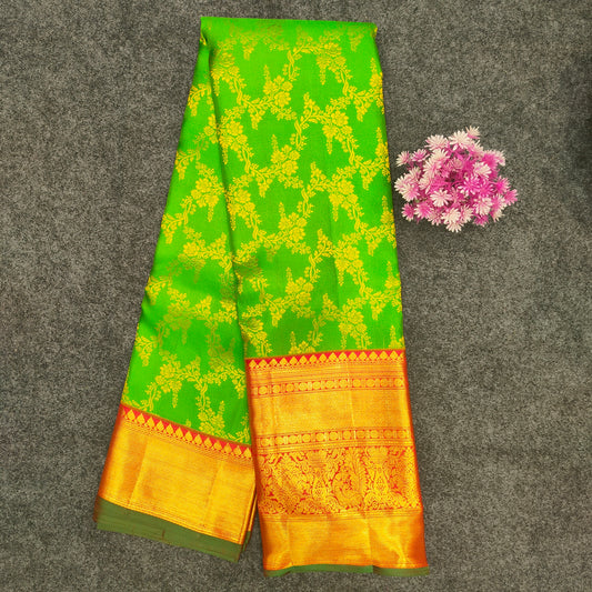 Pure Resham Bridal Kanchi Pattu Handloom Saree - Ambica Wedding Mall