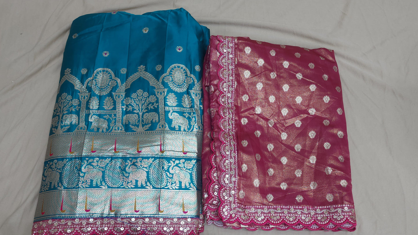 Banaras Pattu Half Saree With Spl Border