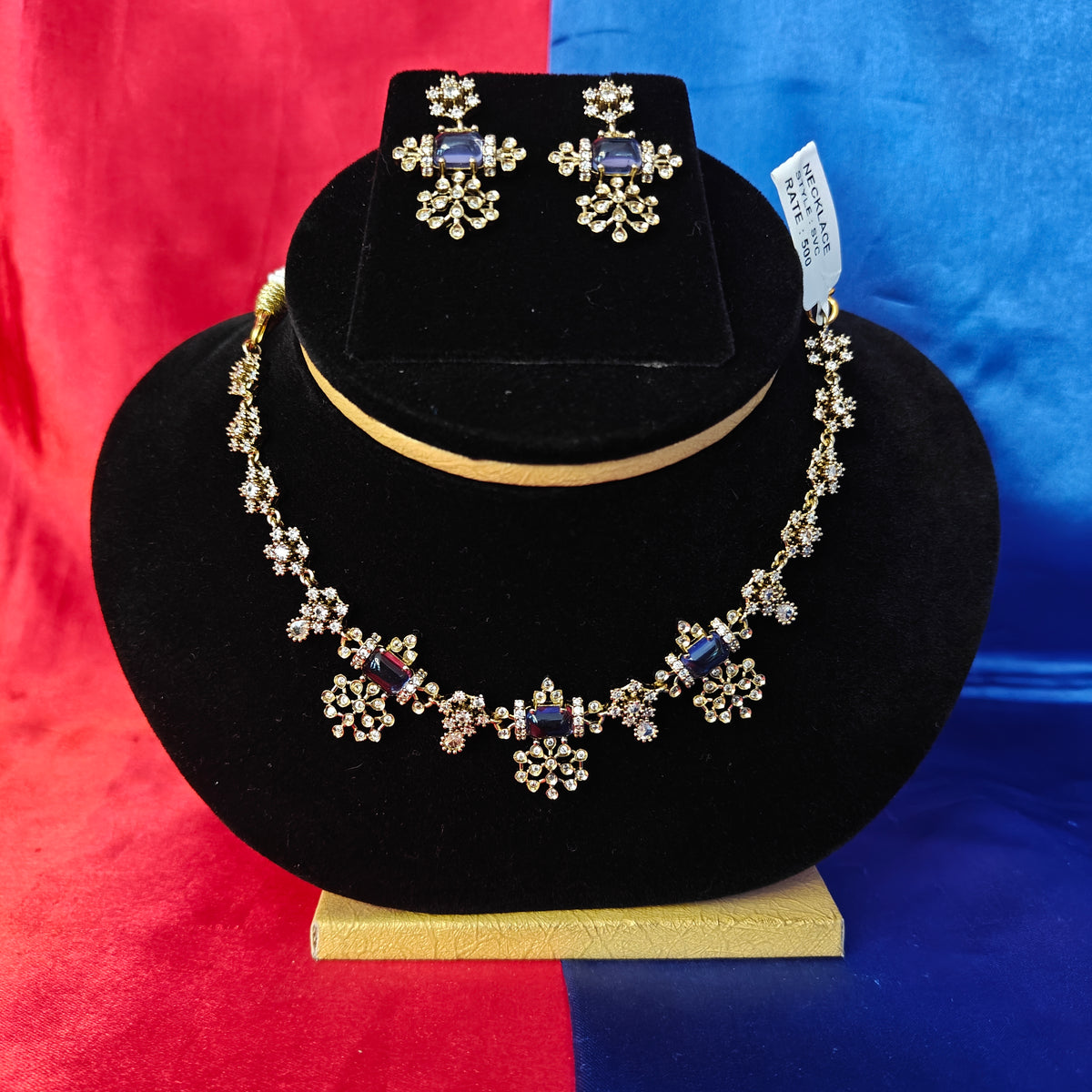 Beautiful Mini Haaram In Purple Stone