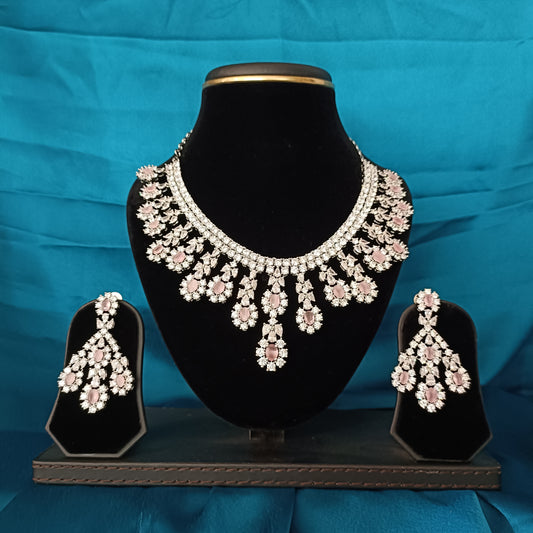 Elegant AD Zircon Short Necklace - Ambica Wedding Mall