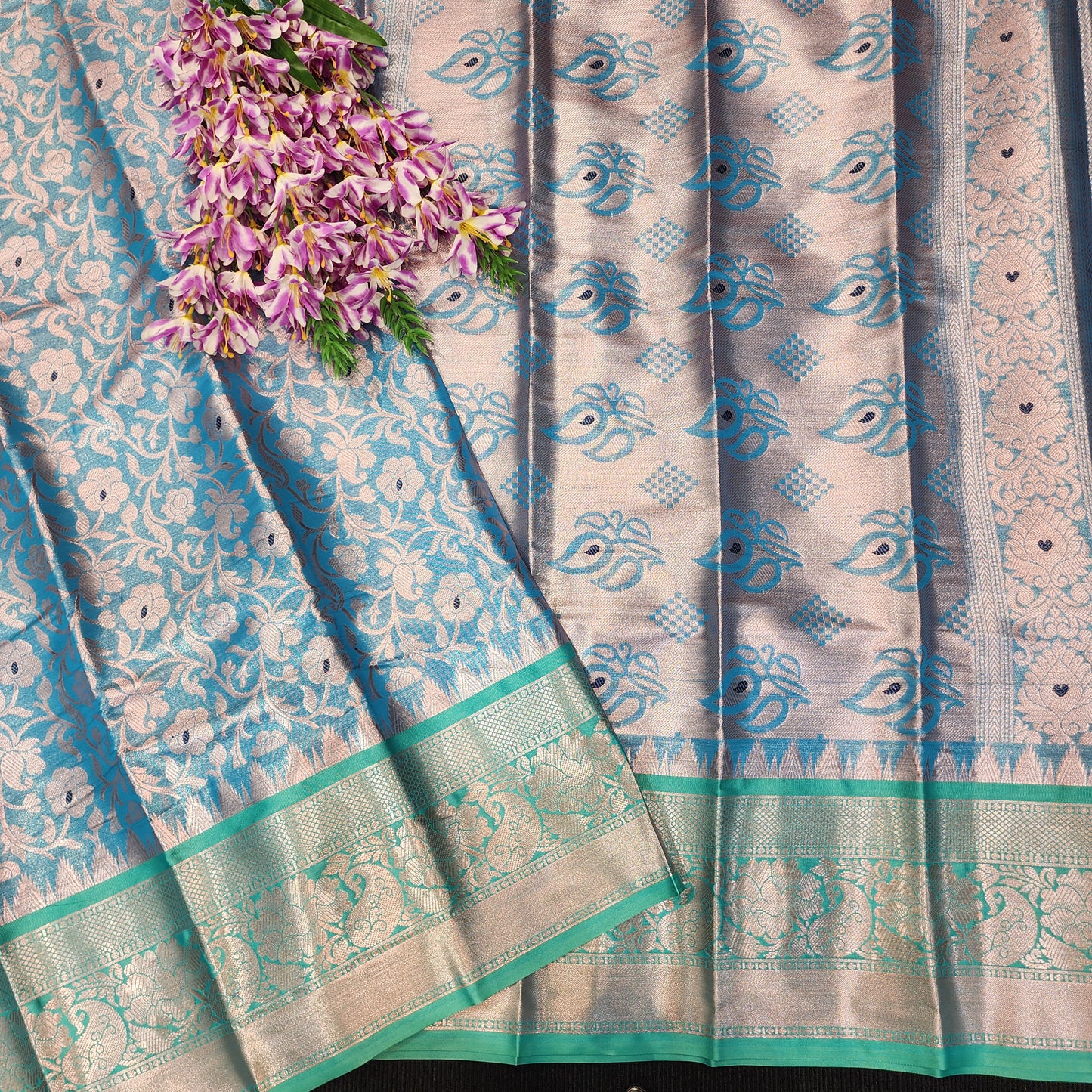 Banaras fancy Pastel combination sarees π