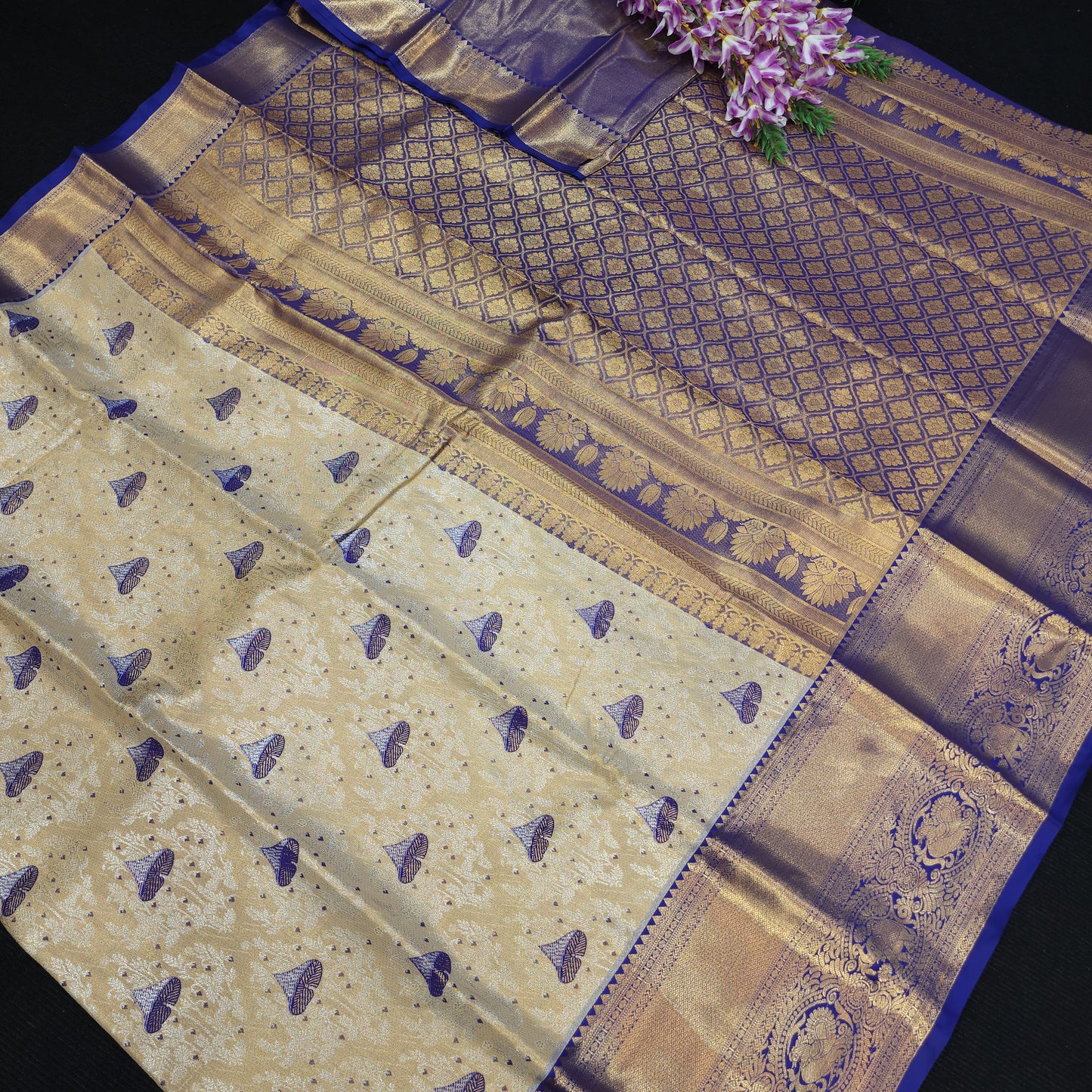 Semi Kanchi Pattu Tissue Sarees