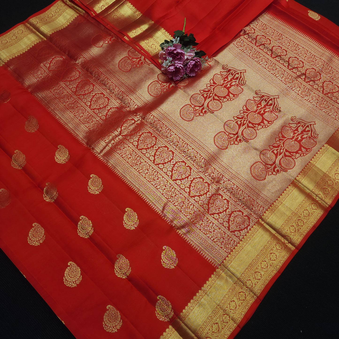 Special Red Muhurtham Kanchi Pattu Bridal Handloom Saree