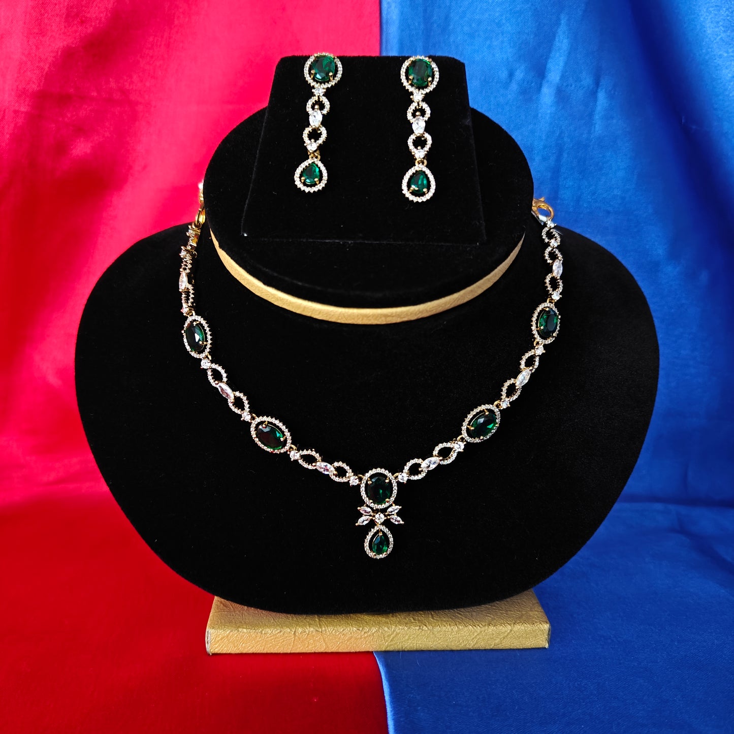 Beautiful Mini Haaram In Green Stone