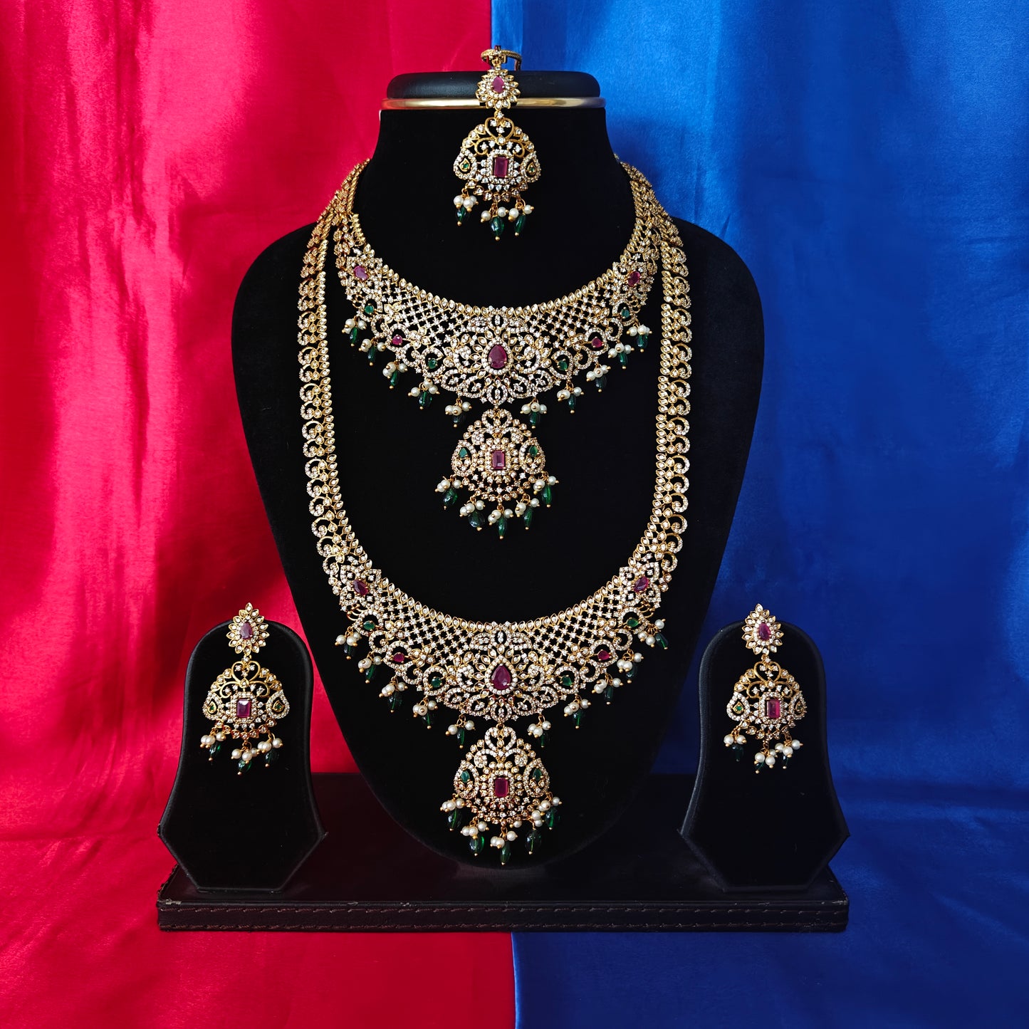 Beautiful Nakshi Combo Set With Green Beads - Ambica Wedding Mall