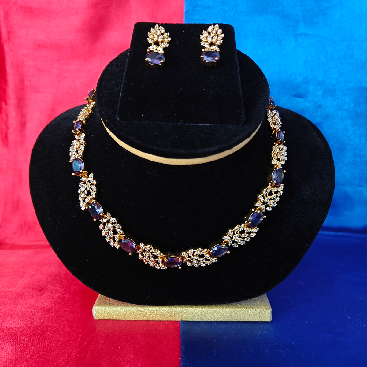 Beautiful Mini Haaram In Purple Stone