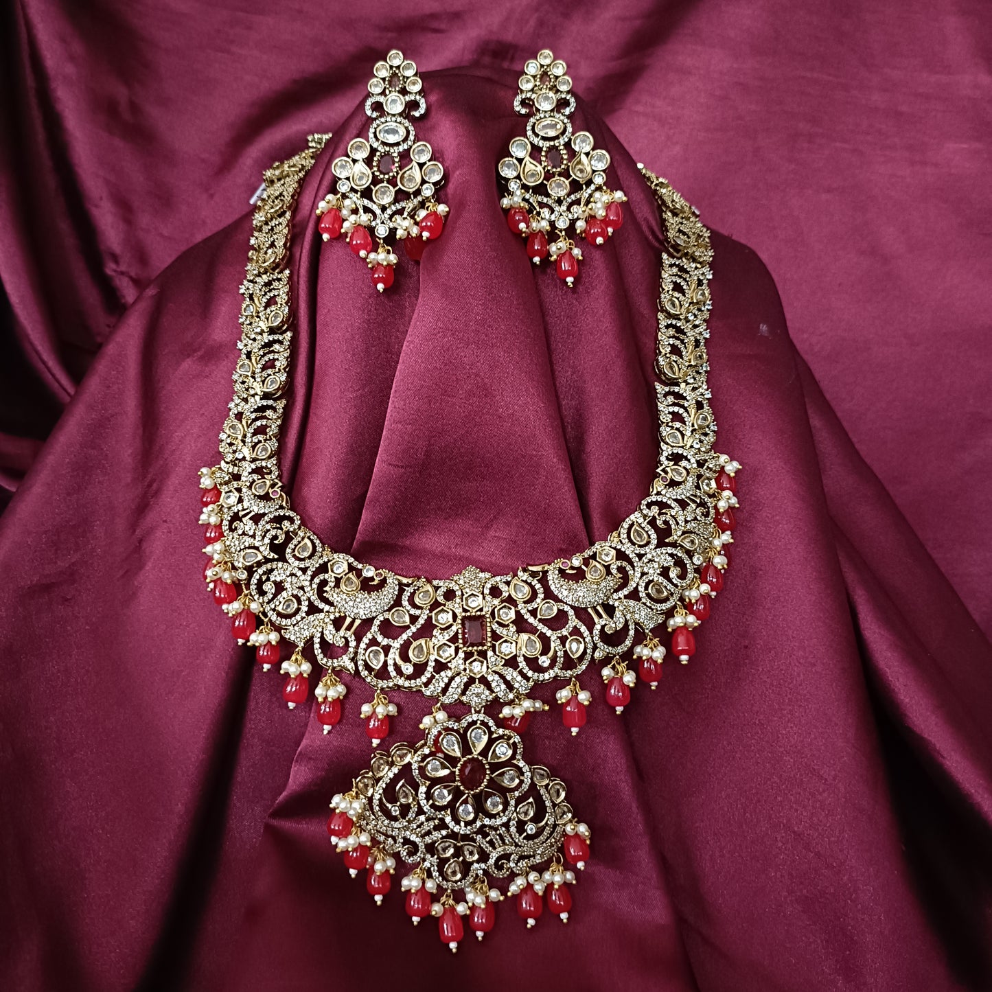 Beautiful Bridal Victorian Long Necklace - Ambica Wedding Mall